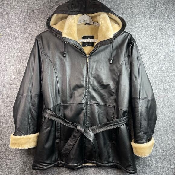 The  Connection New York Black Leather Sherpa Lined 2XL - Picture 2 of 10